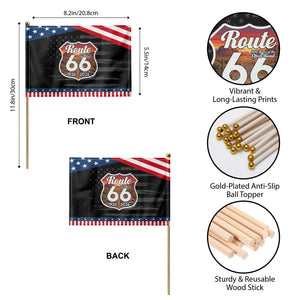 Route Highway 66 Centennial Patriotic Handheld Flag Vintage Distressed Americas Highway TS12 Print Your Wear