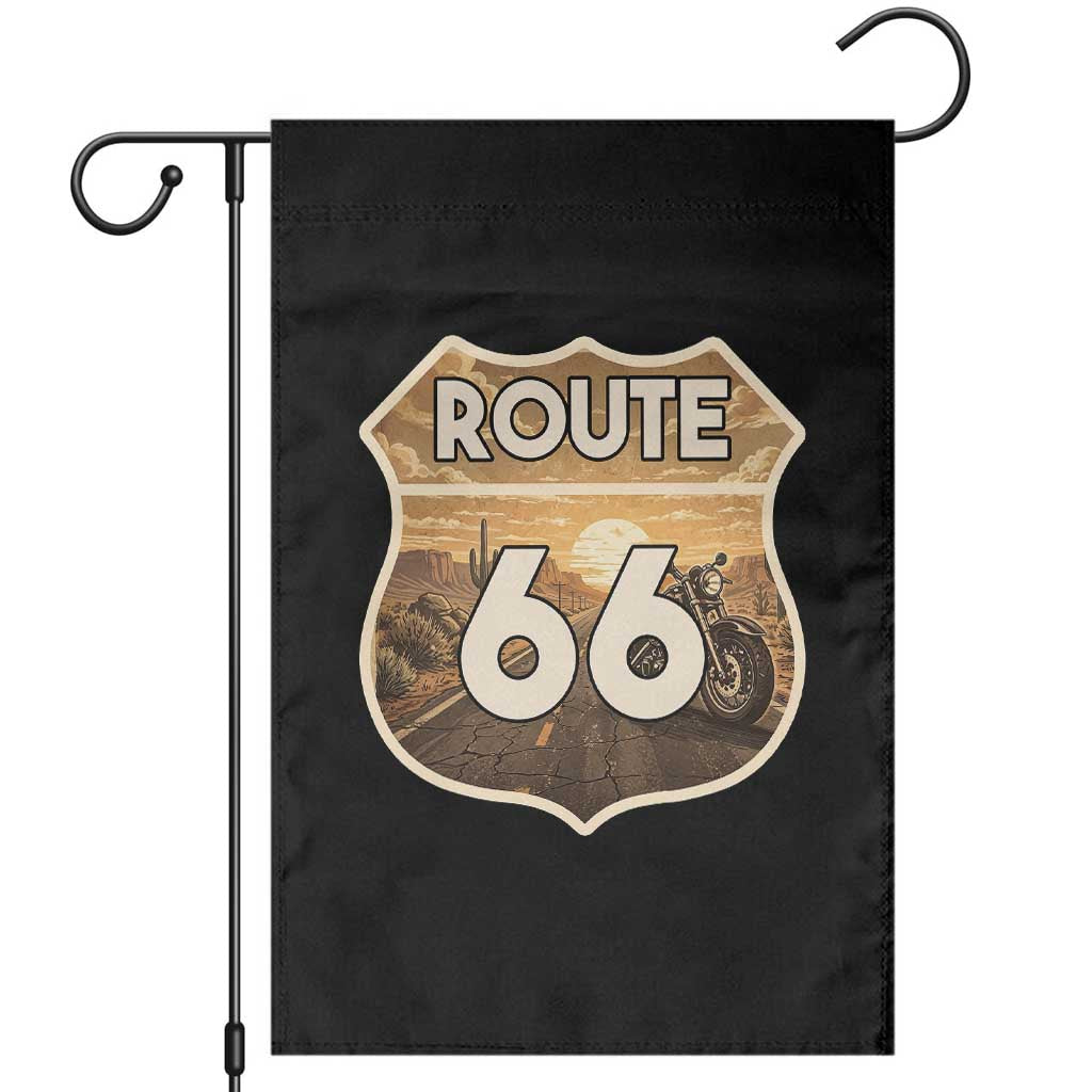Vintage Motorcycle Road Trip Route Highway 66 Garden Flag Open Road Adventure TS12 Black Print Your Wear