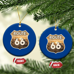 Vintage Motorcycle Road Trip Route Highway 66 Ceramic Ornament Open Road Adventure TS12 1pc Blue Print Your Wear