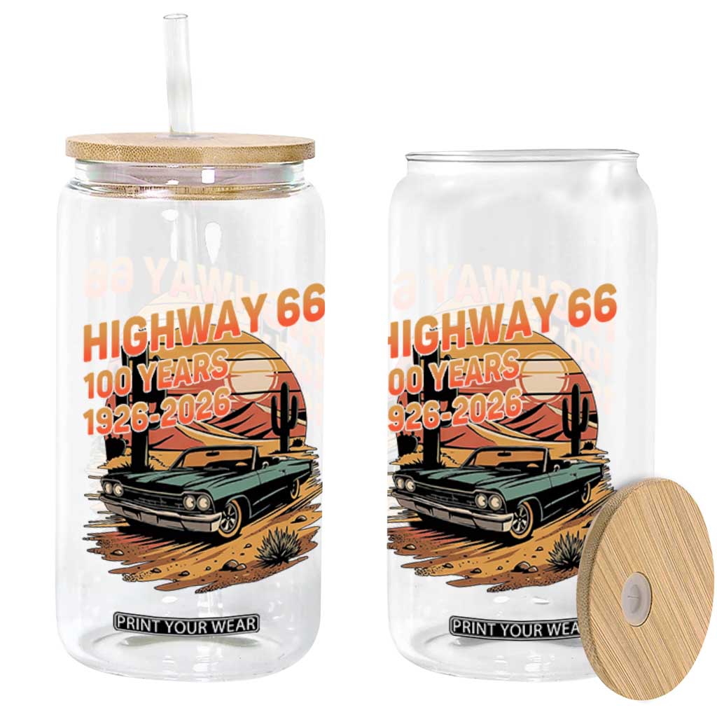 Route Highway 66 Centennial Glass Can 100 Year Road Trip Adventure TS12 Print Your Wear