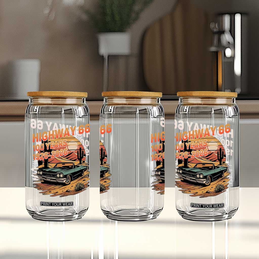 Route Highway 66 Centennial Glass Can 100 Year Road Trip Adventure TS12 Print Your Wear