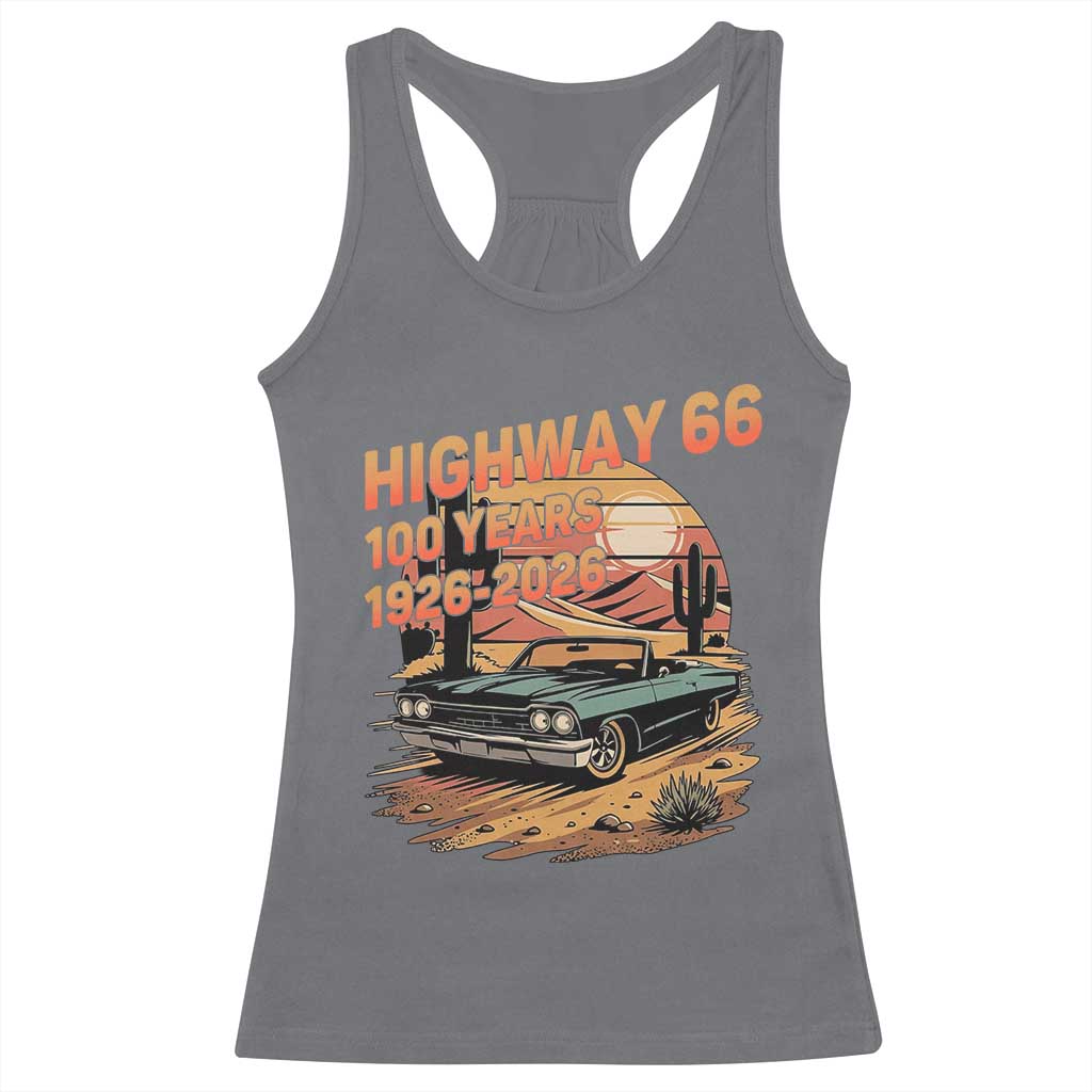 Route Highway 66 Centennial Racerback Tank Top 100 Year Road Trip Adventure TS12 Charcoal Print Your Wear