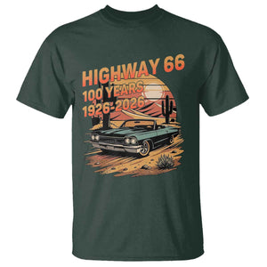 Route Highway 66 Centennial T Shirt 100 Year Road Trip Adventure TS12 Dark Forest Green Print Your Wear