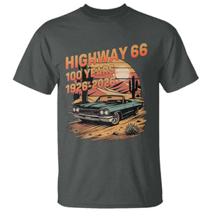 Route Highway 66 Centennial T Shirt 100 Year Road Trip Adventure TS12 Dark Heather Print Your Wear