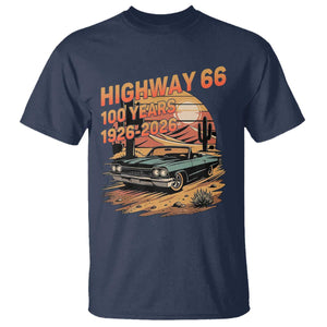Route Highway 66 Centennial T Shirt 100 Year Road Trip Adventure TS12 Navy Print Your Wear