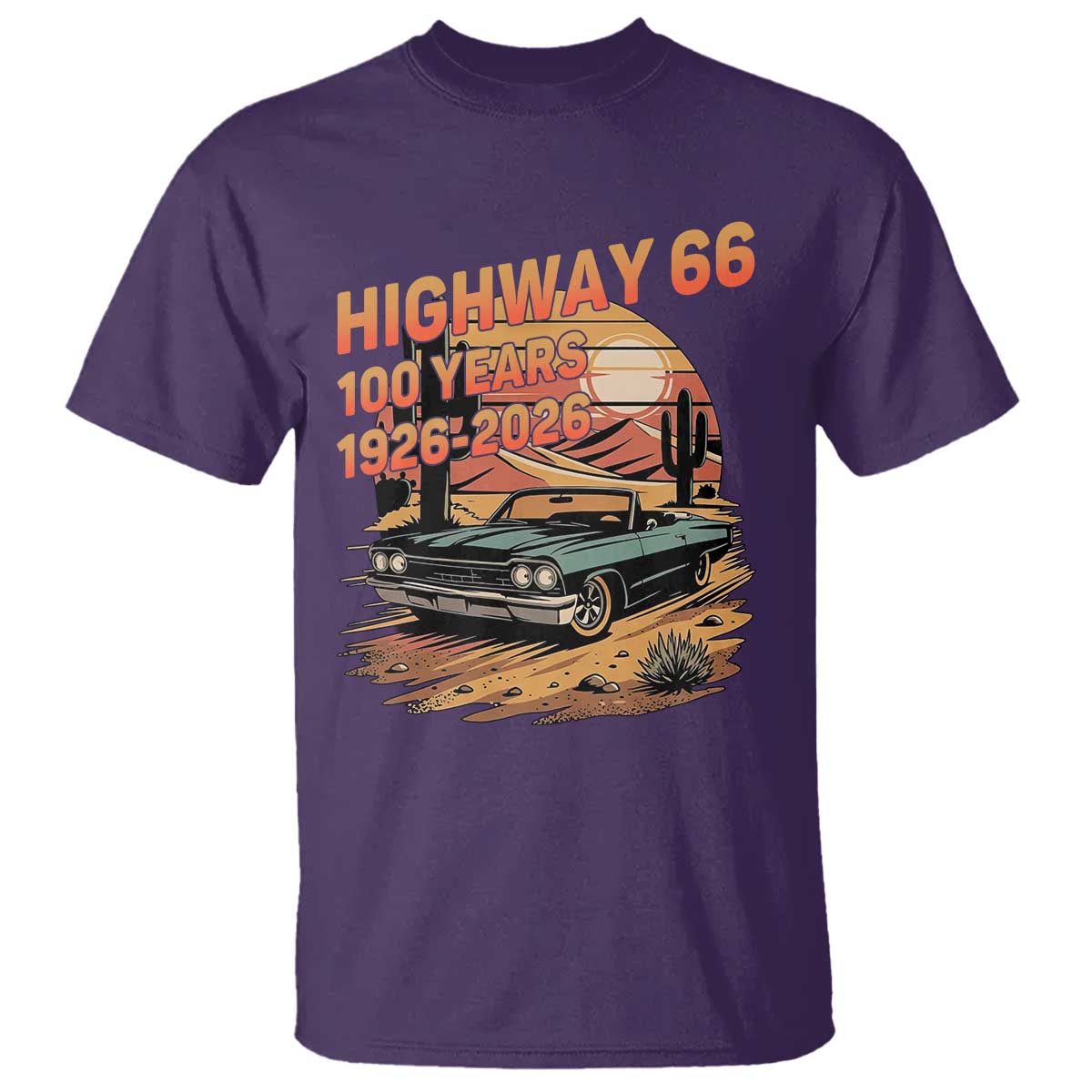Route Highway 66 Centennial T Shirt 100 Year Road Trip Adventure TS12 Purple Print Your Wear