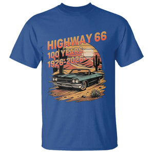 Route Highway 66 Centennial T Shirt 100 Year Road Trip Adventure TS12 Royal Blue Print Your Wear