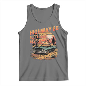 Route Highway 66 Centennial Tank Top 100 Year Road Trip Adventure TS12 Black Heather Print Your Wear