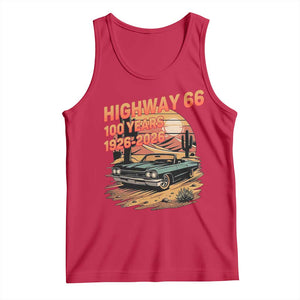 Route Highway 66 Centennial Tank Top 100 Year Road Trip Adventure TS12 Red Print Your Wear