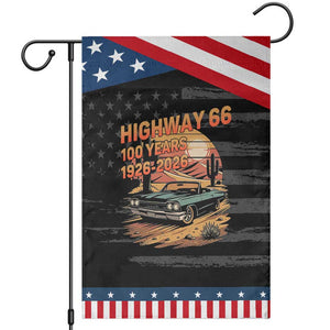 Route Highway 66 Centennial Garden Flag 100 Year Road Trip Adventure TS12 Distressed Black Blue Print Your Wear