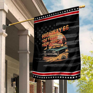 Route Highway 66 Centennial Garden Flag 100 Year Road Trip Adventure TS12 Distressed Black Red Print Your Wear