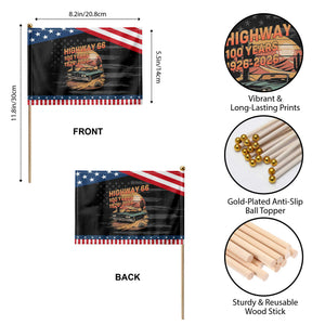 Route Highway 66 Centennial Patriotic Handheld Flag 100 Year Road Trip Adventure TS12 Print Your Wear