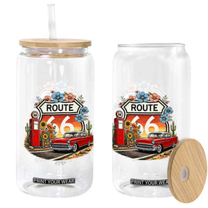 Retro Route Highway 66 Glass Can Boho Wildflower Americana Floral TS12 Print Your Wear