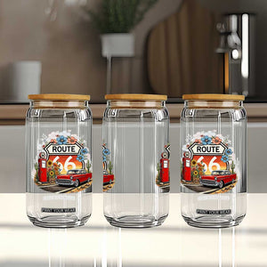 Retro Route Highway 66 Glass Can Boho Wildflower Americana Floral TS12 Print Your Wear