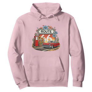 Retro Route Highway 66 Hoodie Boho Wildflower Americana Floral TS12 Light Pink Print Your Wear
