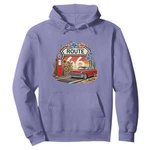 Retro Route Highway 66 Hoodie Boho Wildflower Americana Floral TS12 Violet Print Your Wear