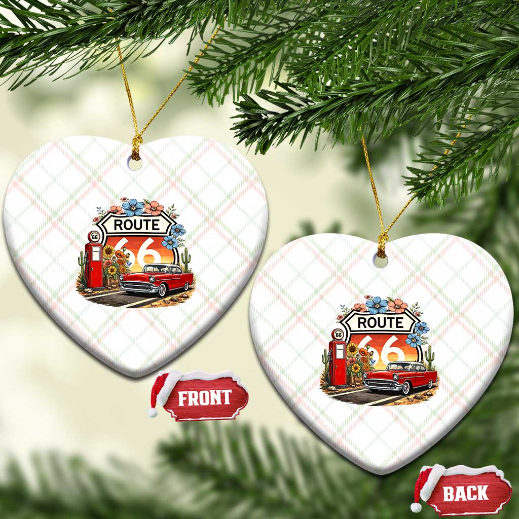 Retro Route Highway 66 Ceramic Ornament Boho Wildflower Americana Floral TS12 Print Your Wear