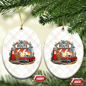Retro Route Highway 66 Ceramic Ornament Boho Wildflower Americana Floral TS12 Print Your Wear