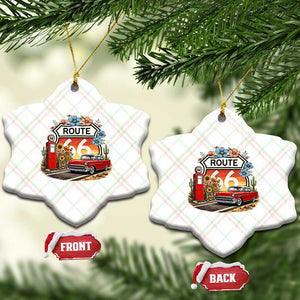 Retro Route Highway 66 Ceramic Ornament Boho Wildflower Americana Floral TS12 Print Your Wear