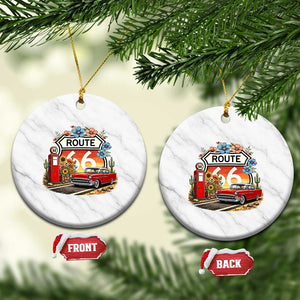 Retro Route Highway 66 Ceramic Ornament Boho Wildflower Americana Floral TS12 1pc White Marble Print Your Wear