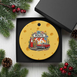 Retro Route Highway 66 Ceramic Ornament Boho Wildflower Americana Floral TS12 1pc Yellow Cheese Print Your Wear