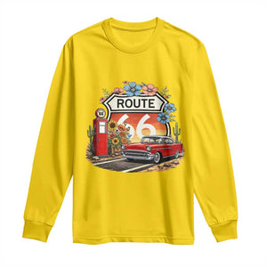 Retro Route Highway 66 Long Sleeve Shirt Boho Wildflower Americana Floral TS12 Daisy Print Your Wear