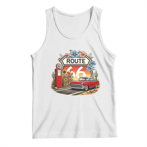 Retro Route Highway 66 Tank Top Boho Wildflower Americana Floral TS12 White Print Your Wear