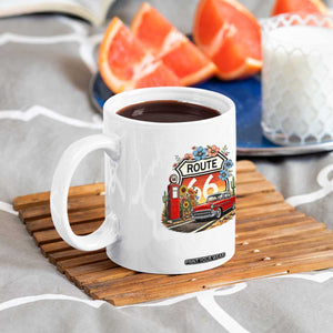 Retro Route Highway 66 Coffee Mug Boho Wildflower Americana Floral TS12 Print Your Wear