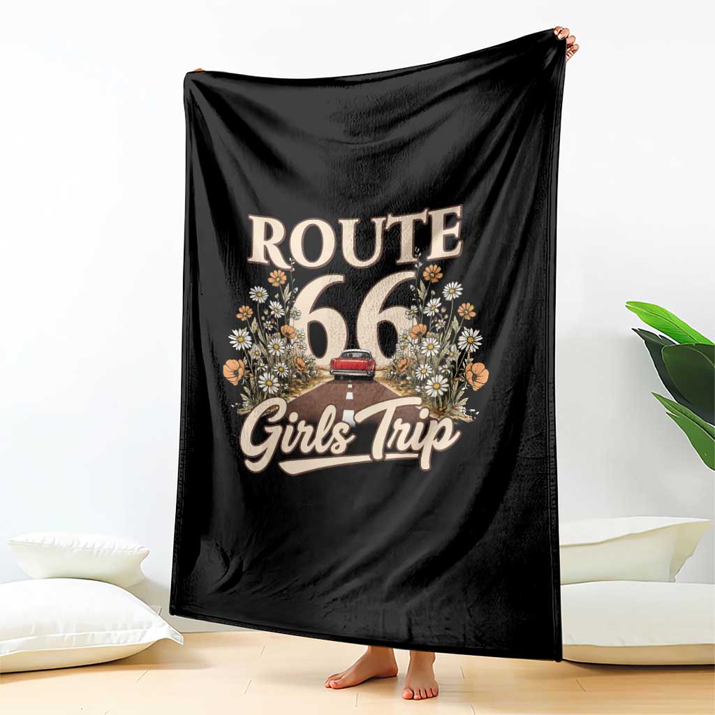 Retro Floral Route Highway 66 Girls Trip Road Trip Throw Blanket TS12 Print Your Wear