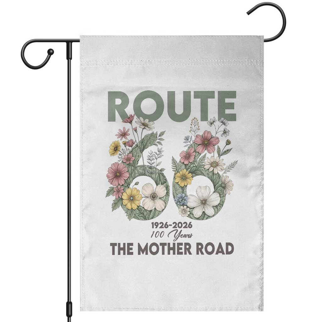 Route Highway 66 Garden Flag Floral Centennial 100 Year Anniversary TS12 White Print Your Wear