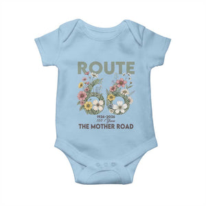 Route Highway 66 Baby Onesie Floral Centennial 100 Year Anniversary TS12 Light Blue Print Your Wear