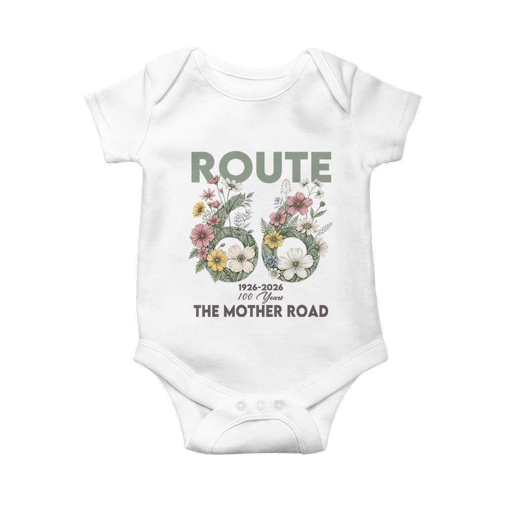 Route Highway 66 Baby Onesie Floral Centennial 100 Year Anniversary TS12 White Print Your Wear