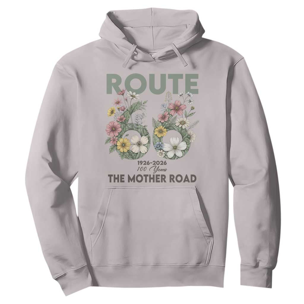 Route Highway 66 Hoodie Floral Centennial 100 Year Anniversary TS12 Ice Gray Print Your Wear