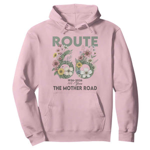 Route Highway 66 Hoodie Floral Centennial 100 Year Anniversary TS12 Light Pink Print Your Wear