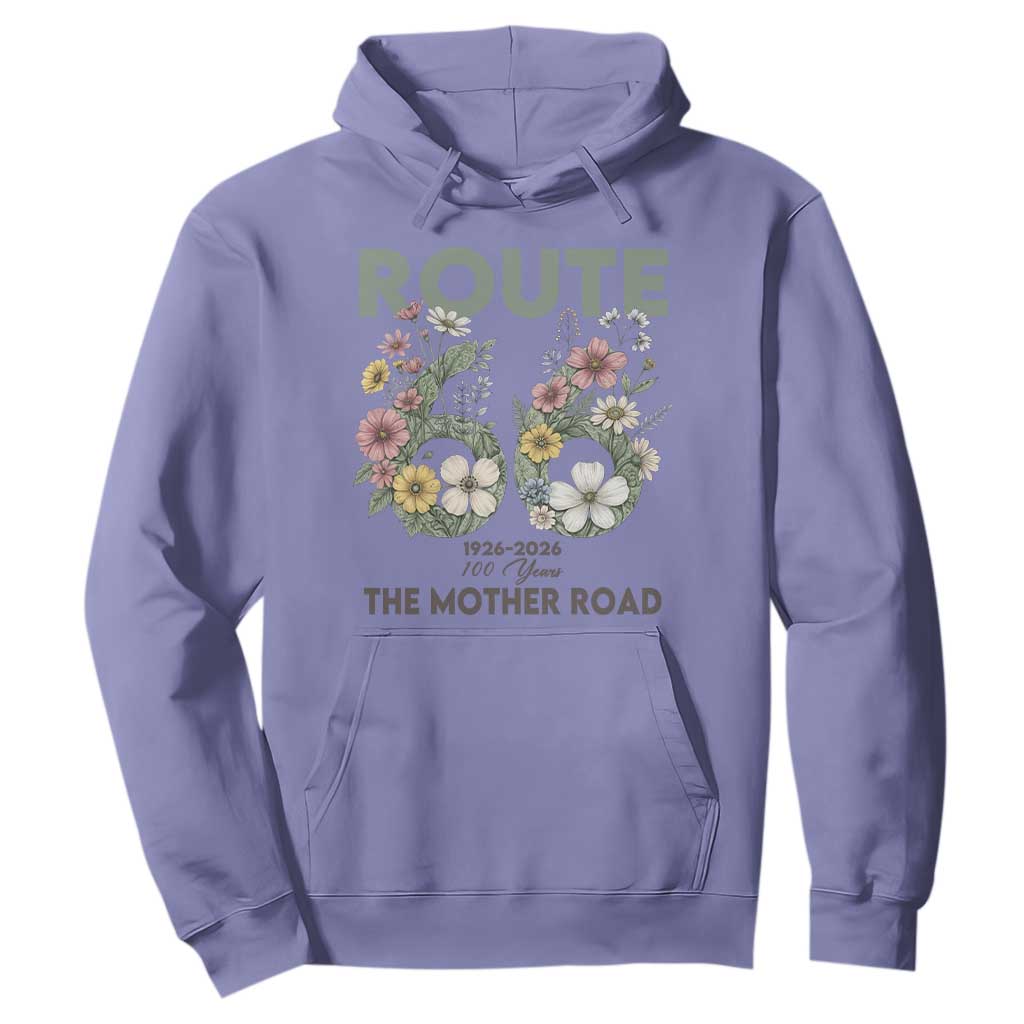 Route Highway 66 Hoodie Floral Centennial 100 Year Anniversary TS12 Violet Print Your Wear