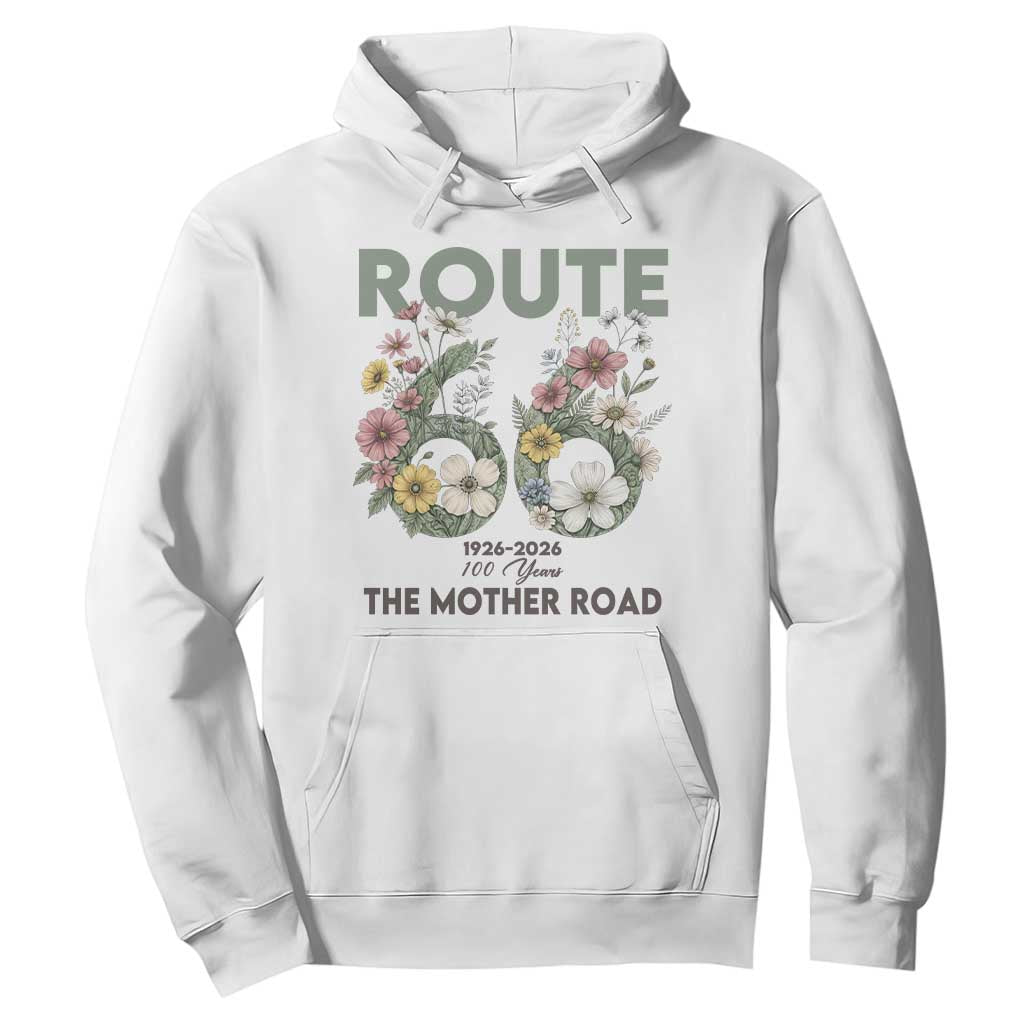 Route Highway 66 Hoodie Floral Centennial 100 Year Anniversary TS12 White Print Your Wear