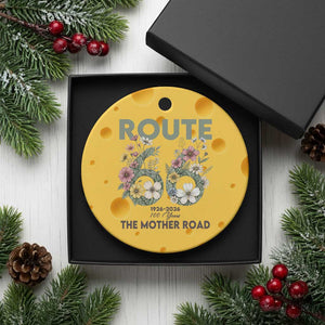 Route Highway 66 Ceramic Ornament Floral Centennial 100 Year Anniversary TS12 1pc Yellow Cheese Print Your Wear