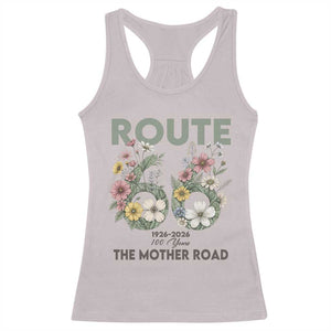 Route Highway 66 Racerback Tank Top - Floral Centennial 100 Year Anniversary TS12 Ice Gray Print Your Wear