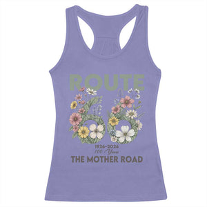 Route Highway 66 Racerback Tank Top - Floral Centennial 100 Year Anniversary TS12 Violet Print Your Wear