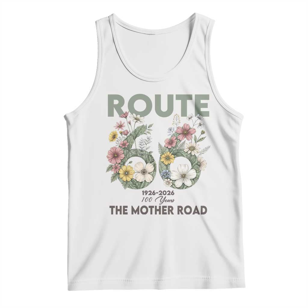 Route Highway 66 Tank Top Floral Centennial 100 Year Anniversary TS12 White Print Your Wear