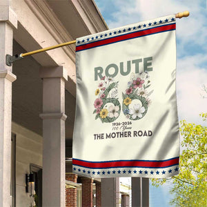 Route Highway 66 Garden Flag Floral Centennial 100 Year Anniversary TS12 Modern Beige Red Print Your Wear