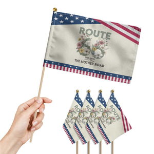 Route Highway 66 Patriotic Handheld Flag Floral Centennial 100 Year Anniversary TS12 Print Your Wear