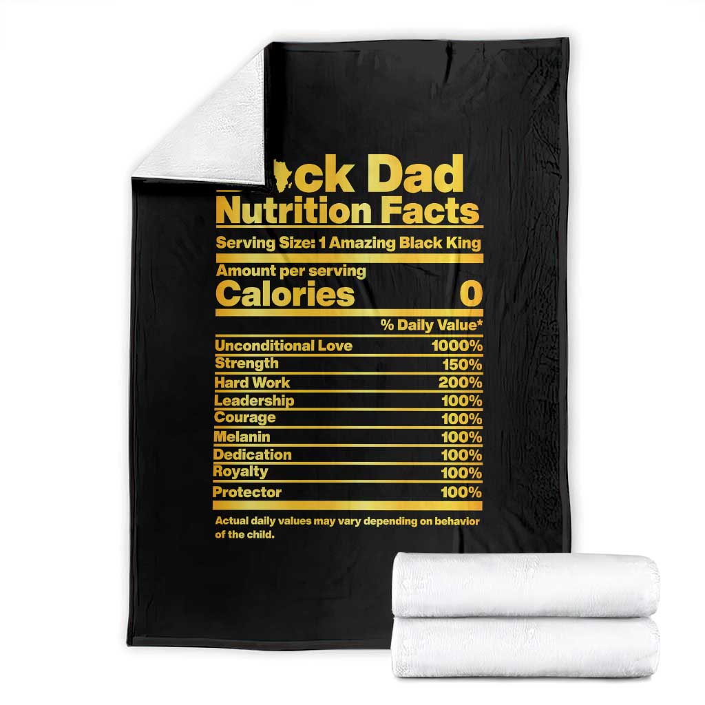 Black Dad Nutrition Facts Throw Blanket African American Fathers Day TS12 Black Print Your Wear