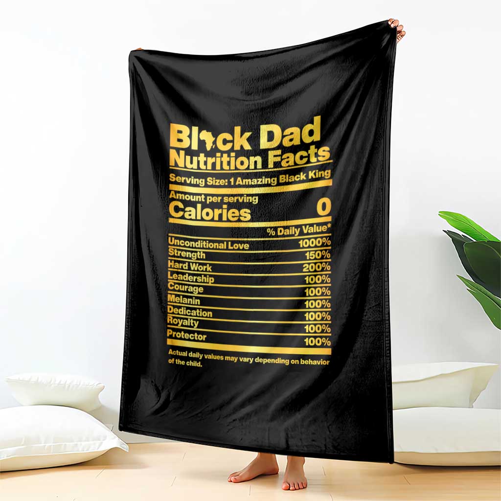 Black Dad Nutrition Facts Throw Blanket African American Fathers Day TS12 Print Your Wear