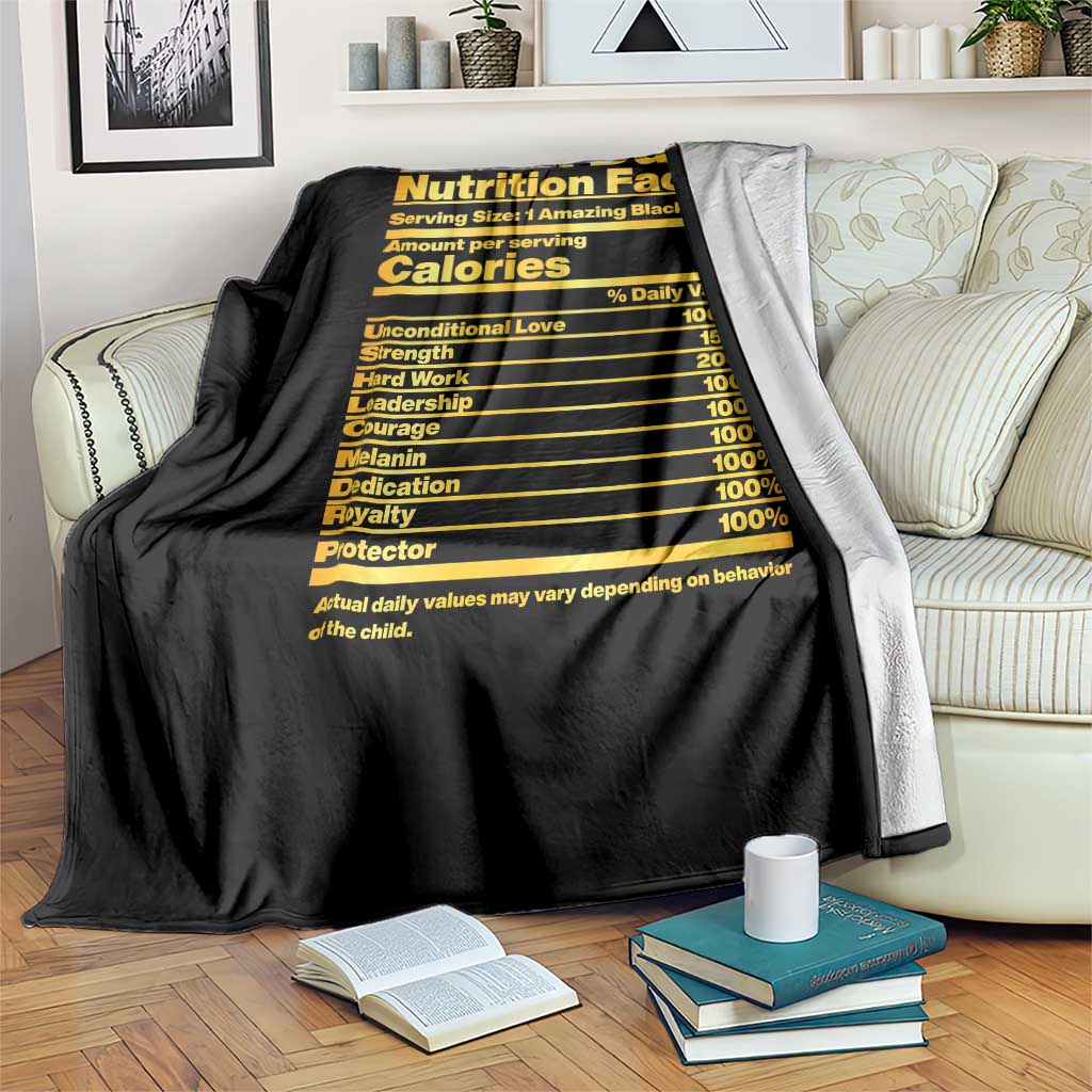 Black Dad Nutrition Facts Throw Blanket African American Fathers Day TS12 Print Your Wear