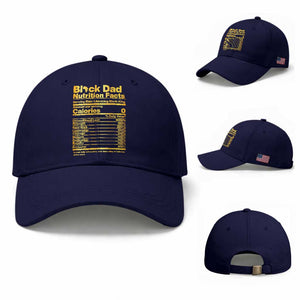 Black Dad Nutrition Facts Baseball Cap African American Fathers Day TS12 Baseball Cap Universal Fit Dark Blue Print Your Wear