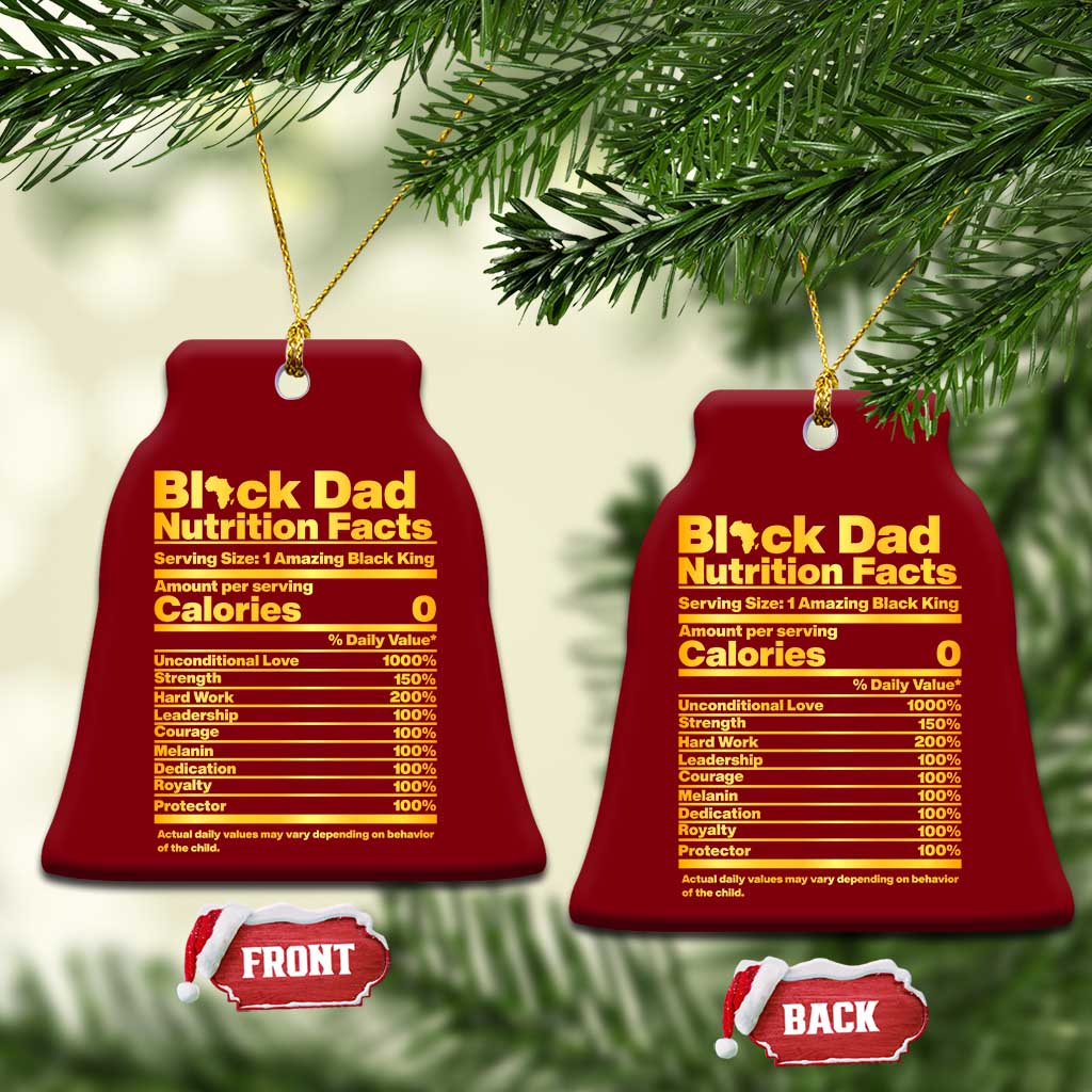 Black Dad Nutrition Facts Ceramic Ornament African American Fathers Day TS12 Print Your Wear