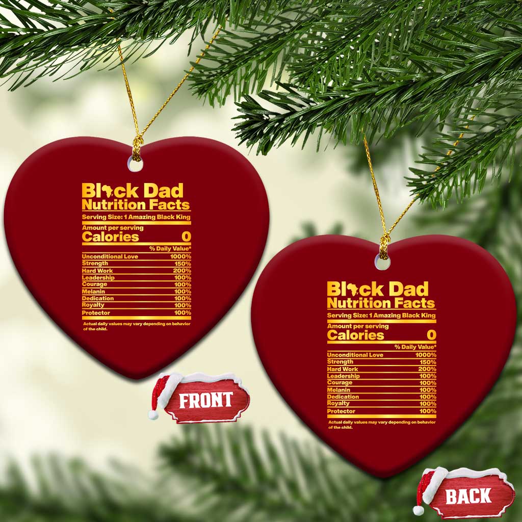 Black Dad Nutrition Facts Ceramic Ornament African American Fathers Day TS12 Print Your Wear
