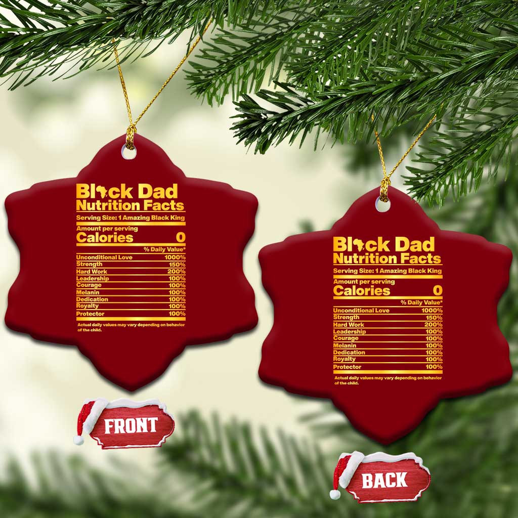 Black Dad Nutrition Facts Ceramic Ornament African American Fathers Day TS12 Print Your Wear