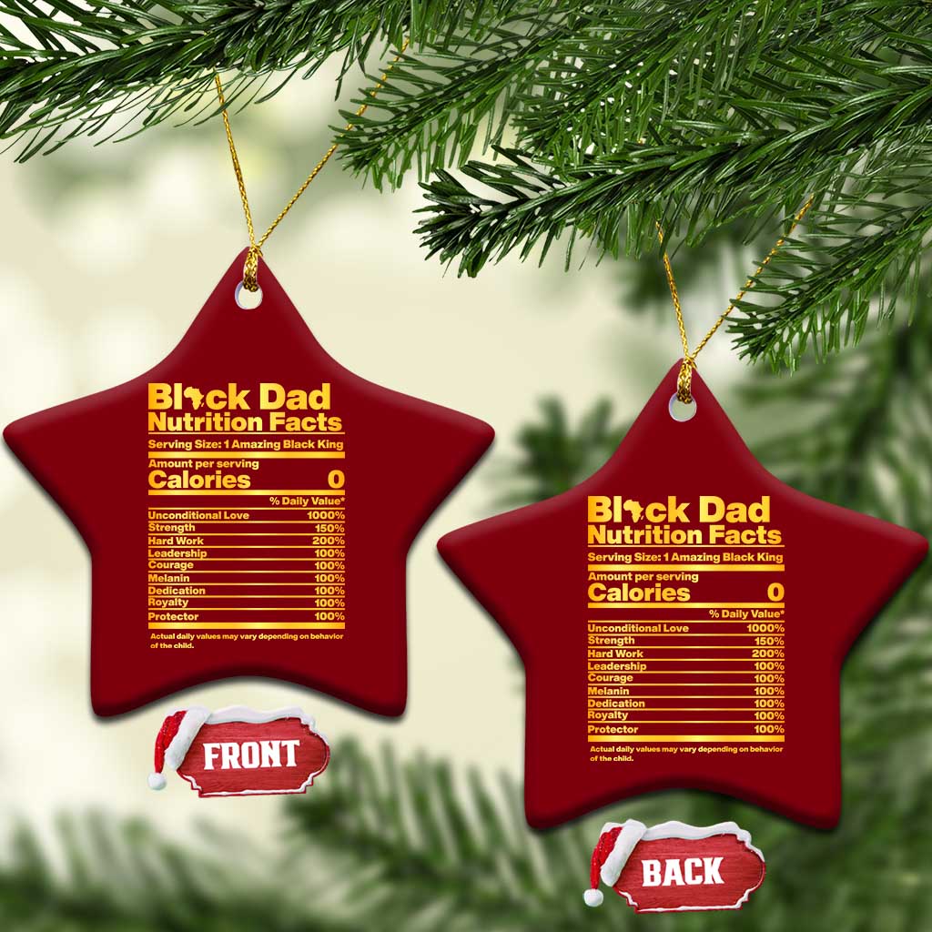 Black Dad Nutrition Facts Ceramic Ornament African American Fathers Day TS12 Print Your Wear